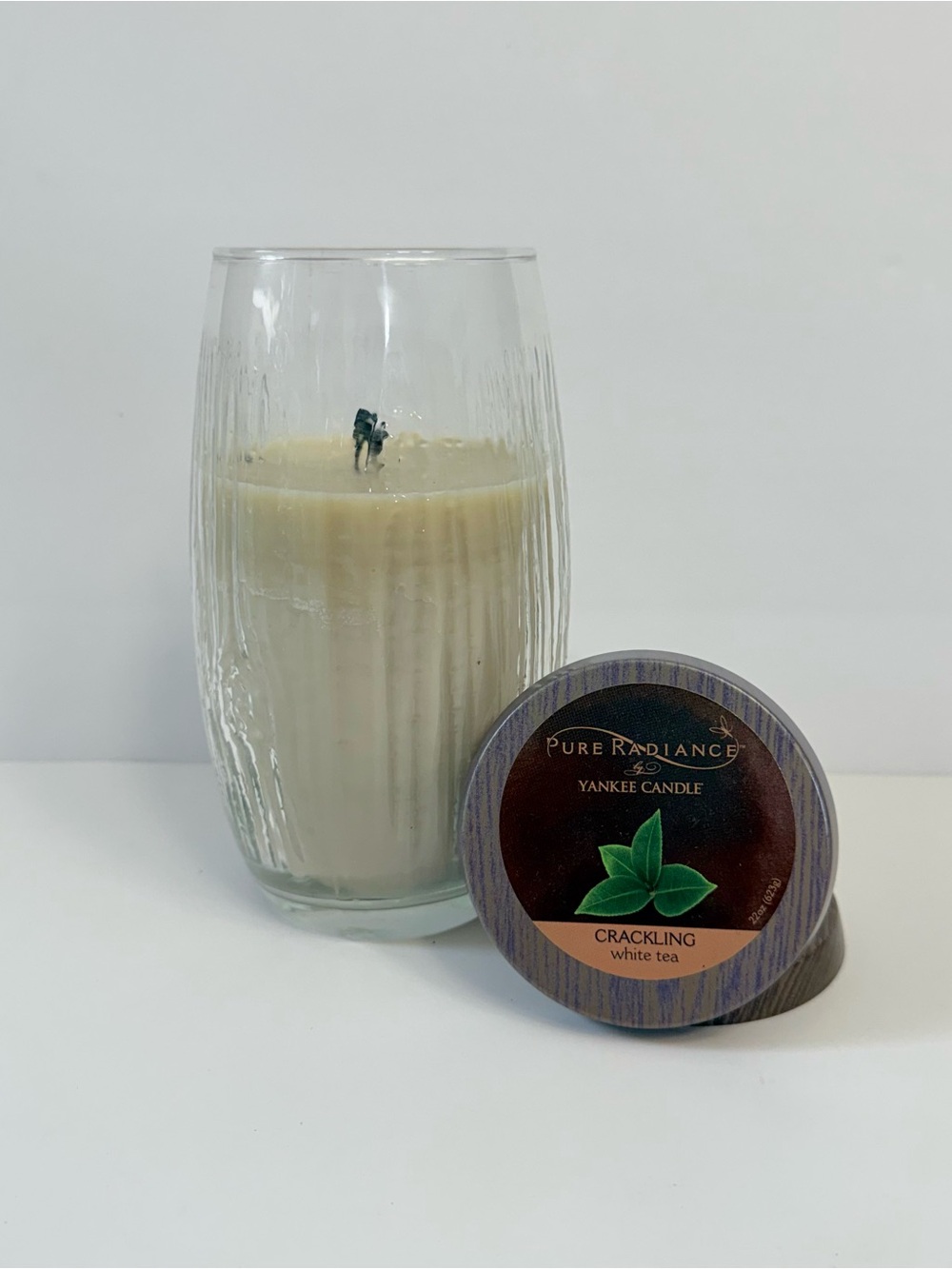 Yankee Candle Pure Radiance White Tea 22 oz Crackling Wood LumiWick Retired